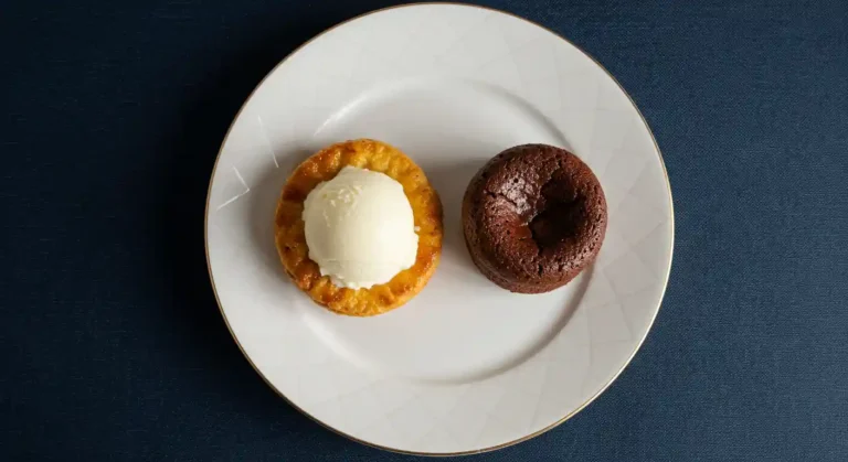 Warm Chocolate fondant with ice cream and orange chilli curd