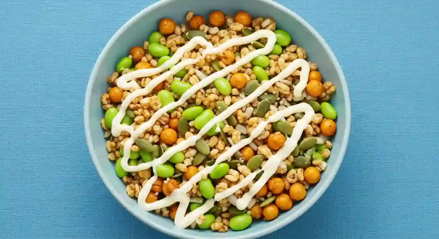 Grains on the bowl